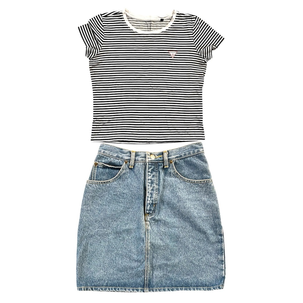 Guess Bundle Top and Guess Vintage Denim Skirt